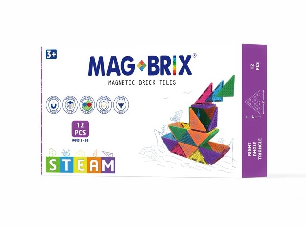 Set magnetic - Magbrix - Triunghi dreptunghic, 12 piese | JC Ingenium - 2 | YEO