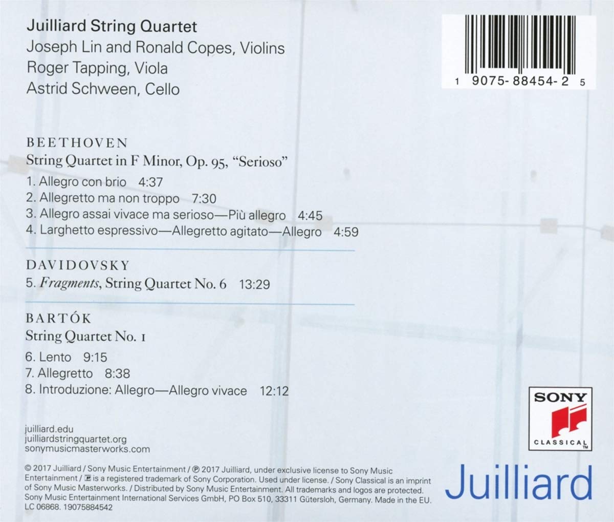 Beethoven, Davidovsky, Bart | Juilliard String Quartet - 1 | YEO