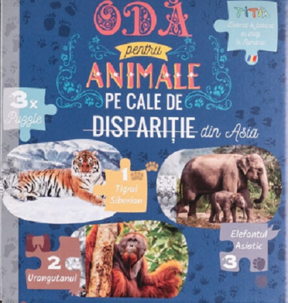 Puzzle 3x50 piese - Oda pentru Animale pe cale de disparitie din Asia | Titia