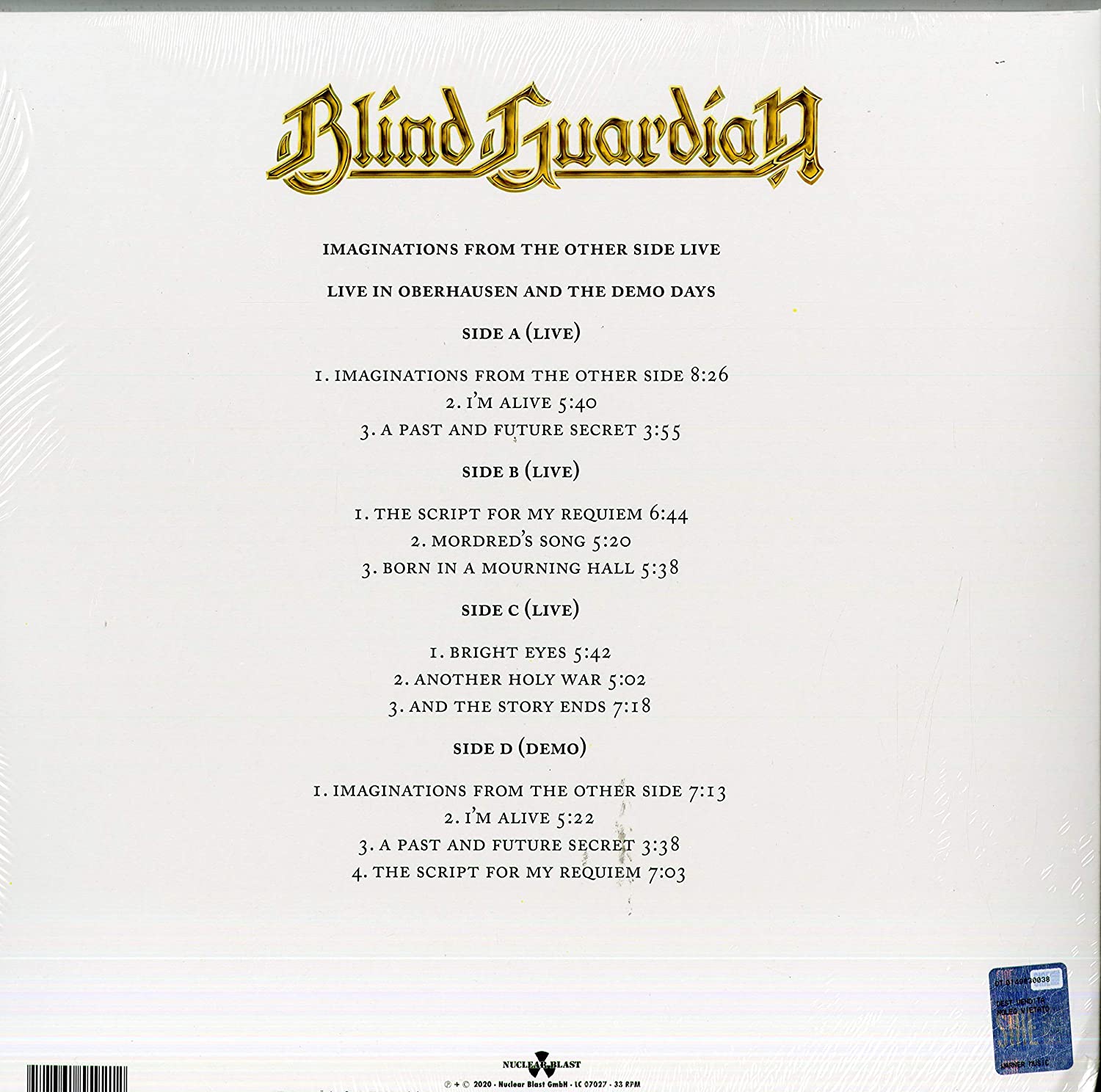 Imaginations From The Other Side Live - Vinyl | Blind Guardian