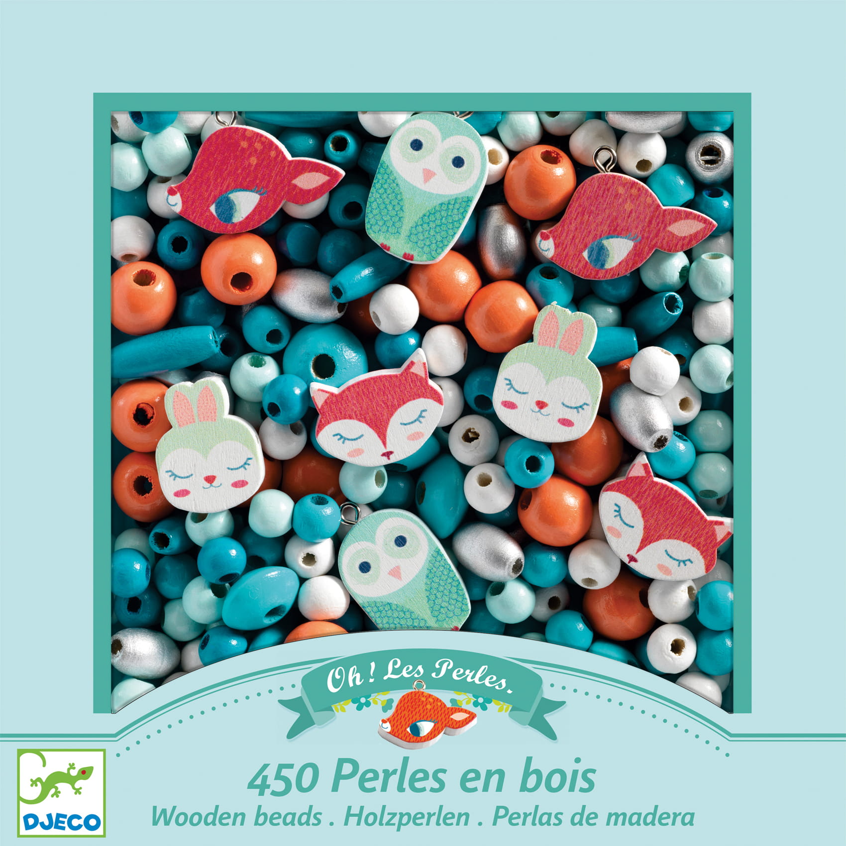  Kit creativ - Wooden Beads - Small Animals | Djeco 