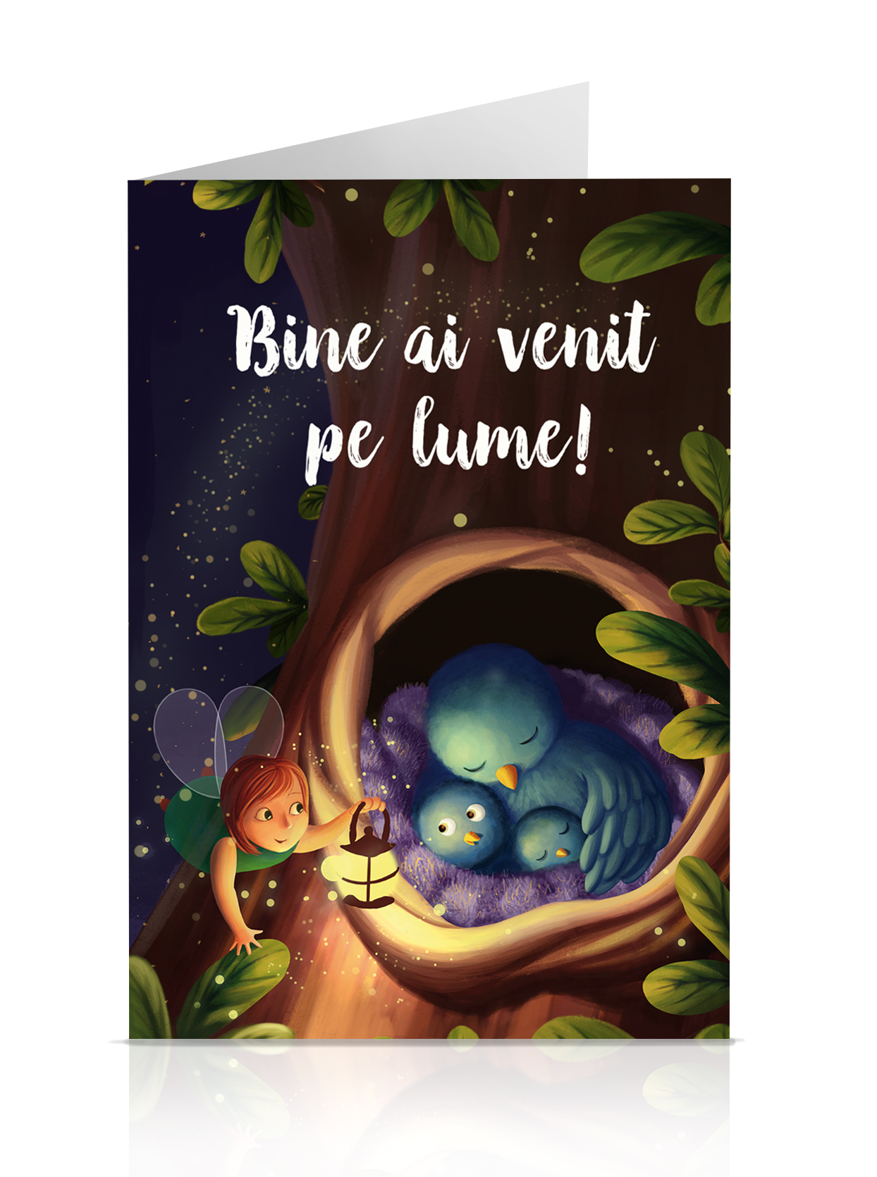 Felicitare - Bine ai venit pe lume! - Bufnite | Anda Ansheen