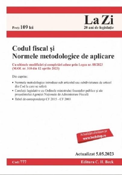 Codul fiscal si Normele metodologice de aplicare |