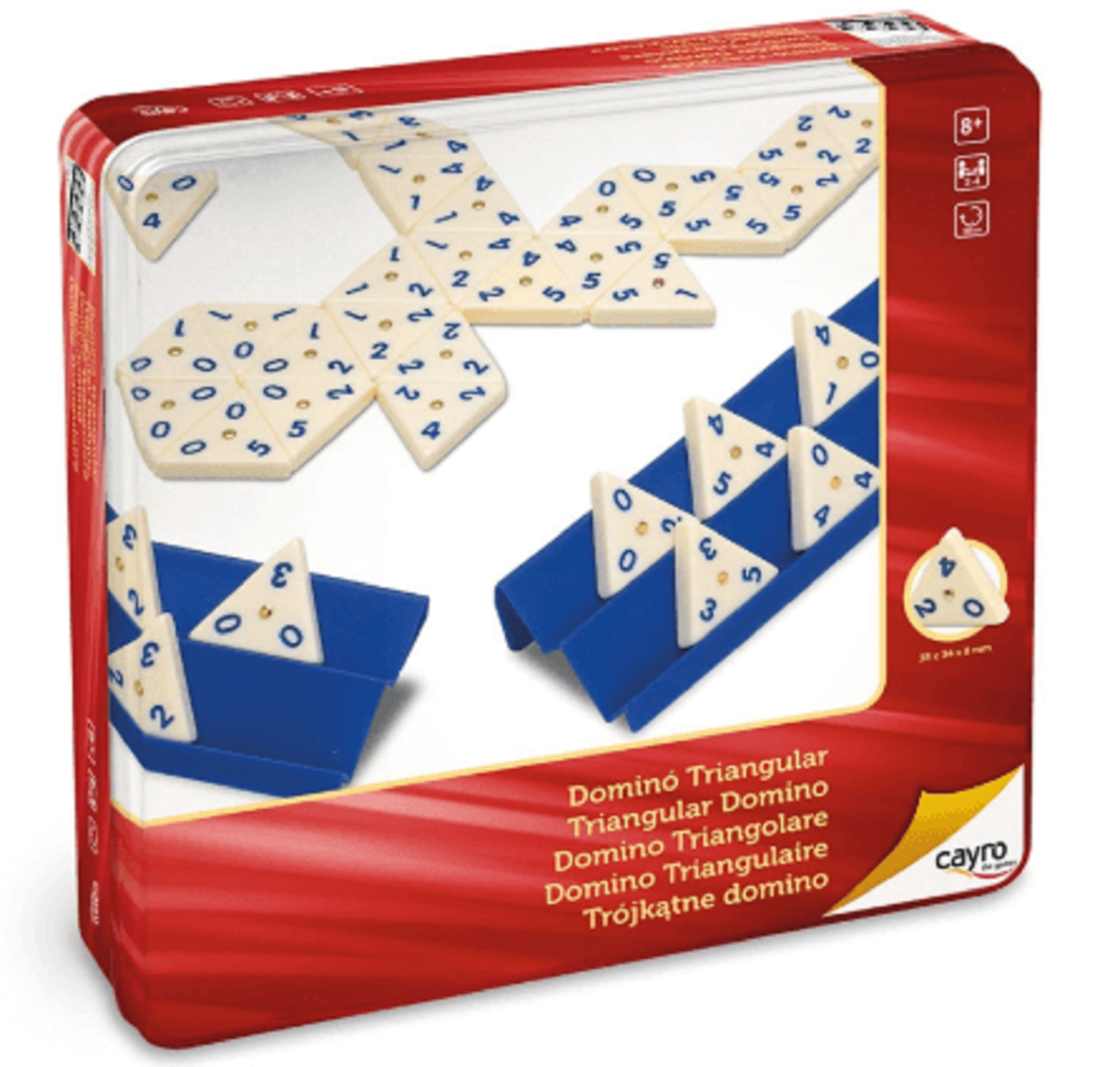 Joc de societate - Domino Triunghiular in cutie metalica | Cayro