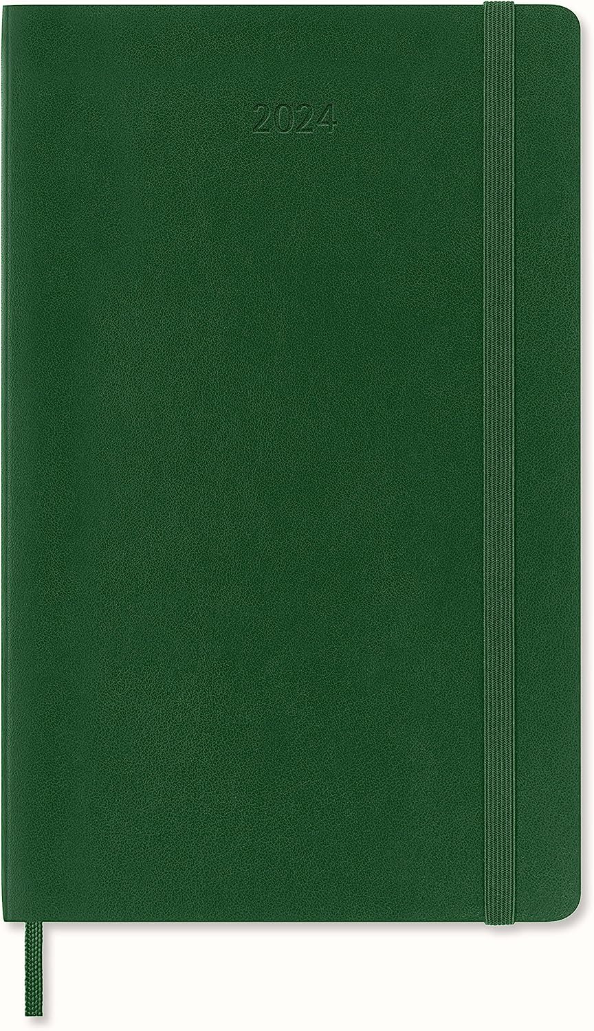 Agenda 2024 - 12-Months Daily Planner - Large, Soft Cover - Myrtle Green | Moleskine - 6 | YEO