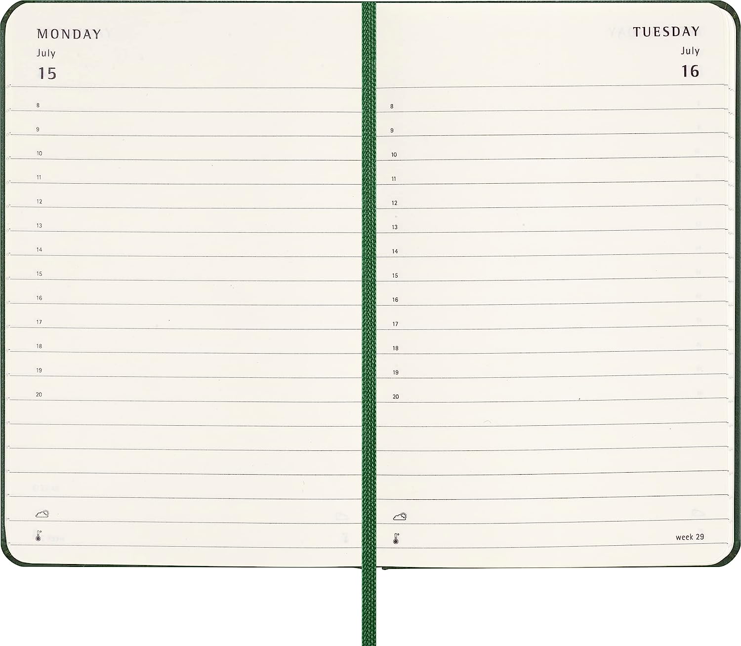 Agenda 2024 - 12-Months Daily Planner - Pocket, Hard Cover - Myrtle Green | Moleskine - 2 | YEO