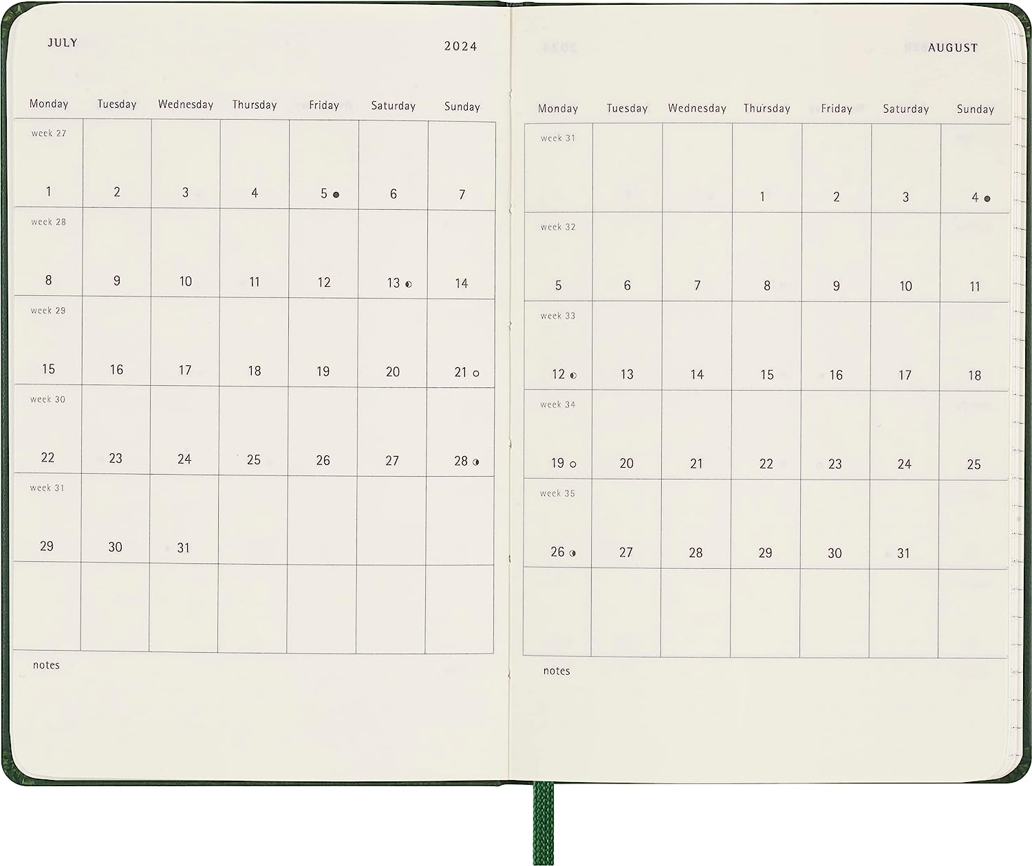 Agenda 2024 - 12-Months Daily Planner - Pocket, Hard Cover - Myrtle Green | Moleskine - 3 | YEO