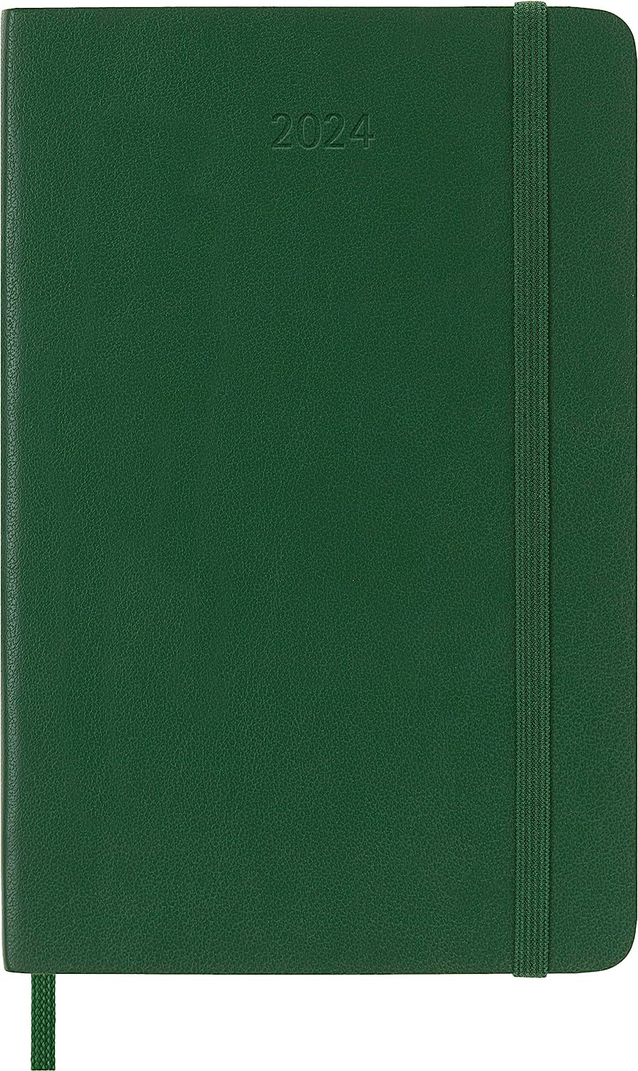 Agenda 2024 - 12-Months Daily Planner - Pocket, Soft Cover - Myrtle Green | Moleskine