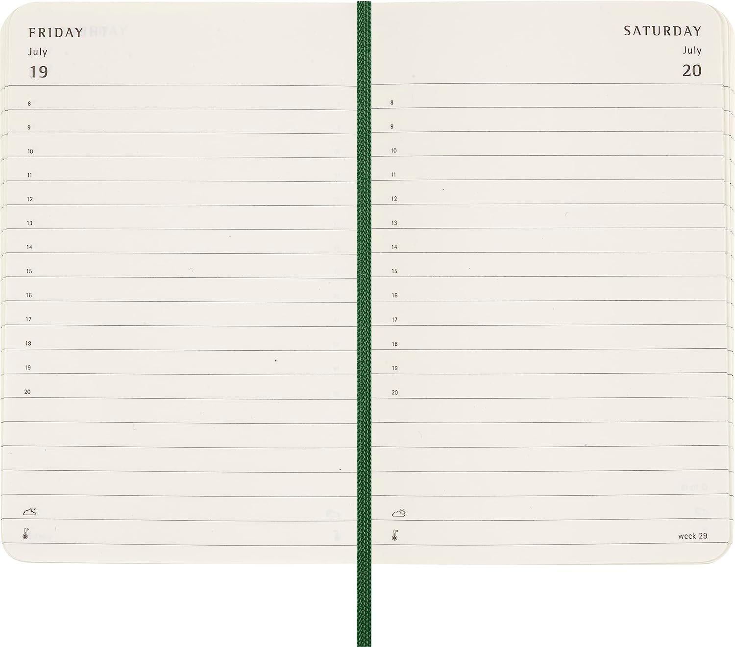 Agenda 2024 - 12-Months Daily Planner - Pocket, Soft Cover - Myrtle Green | Moleskine - 2 | YEO