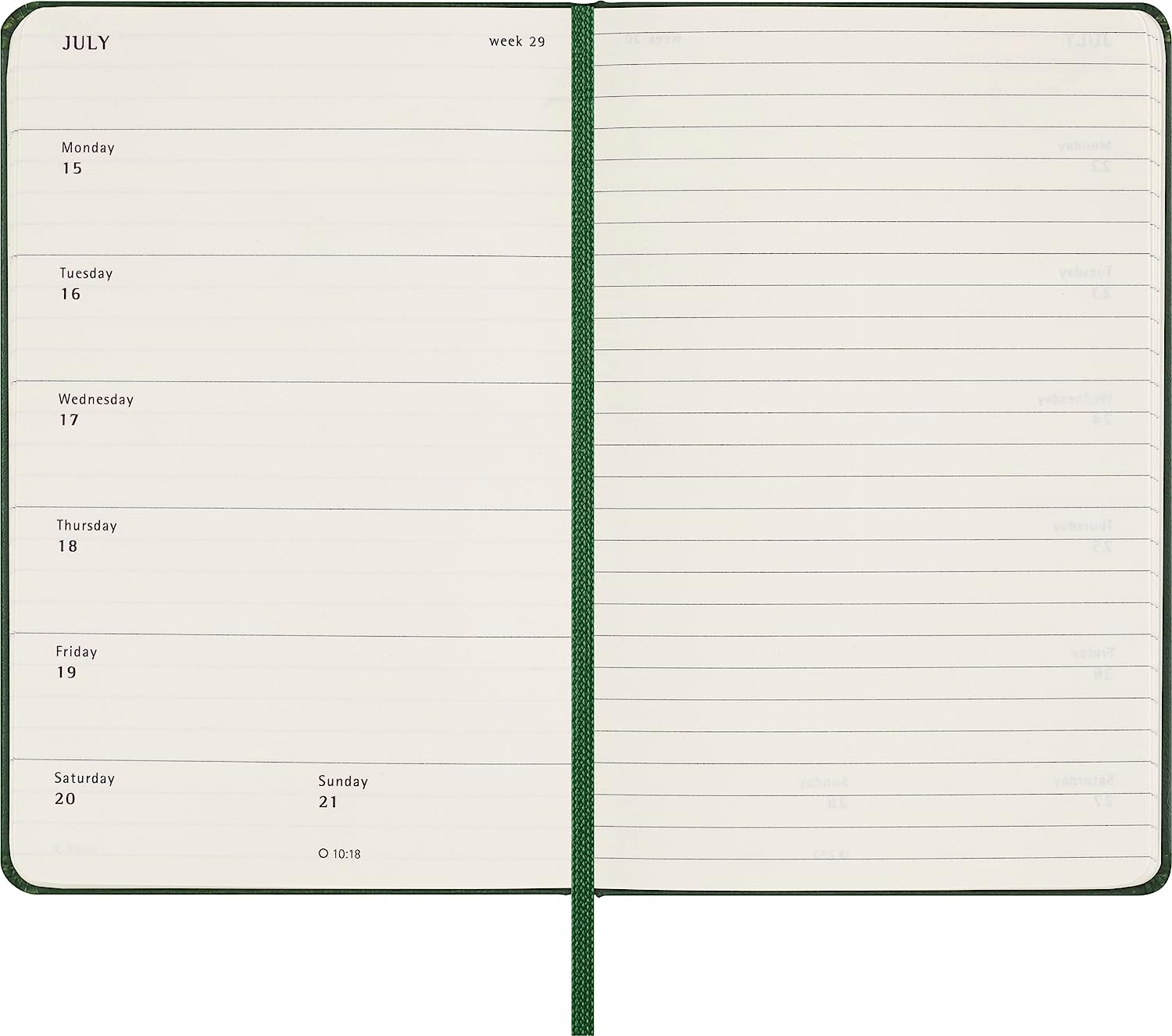 Agenda 2024 - 12-Months Weekly Planner - Pocket, Hard Cover - Myrtle Green | Moleskine - 2 | YEO