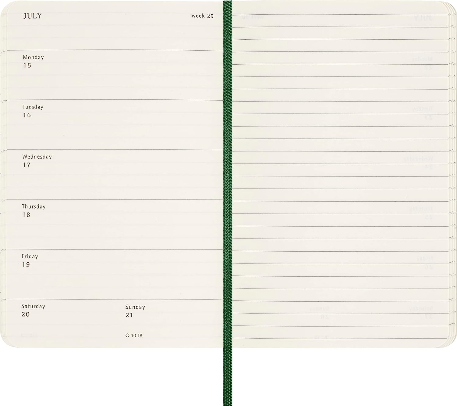 Agenda 2024 - 12-Months Weekly Planner - Pocket, Soft Cover - Myrtle Green | Moleskine - 2 | YEO