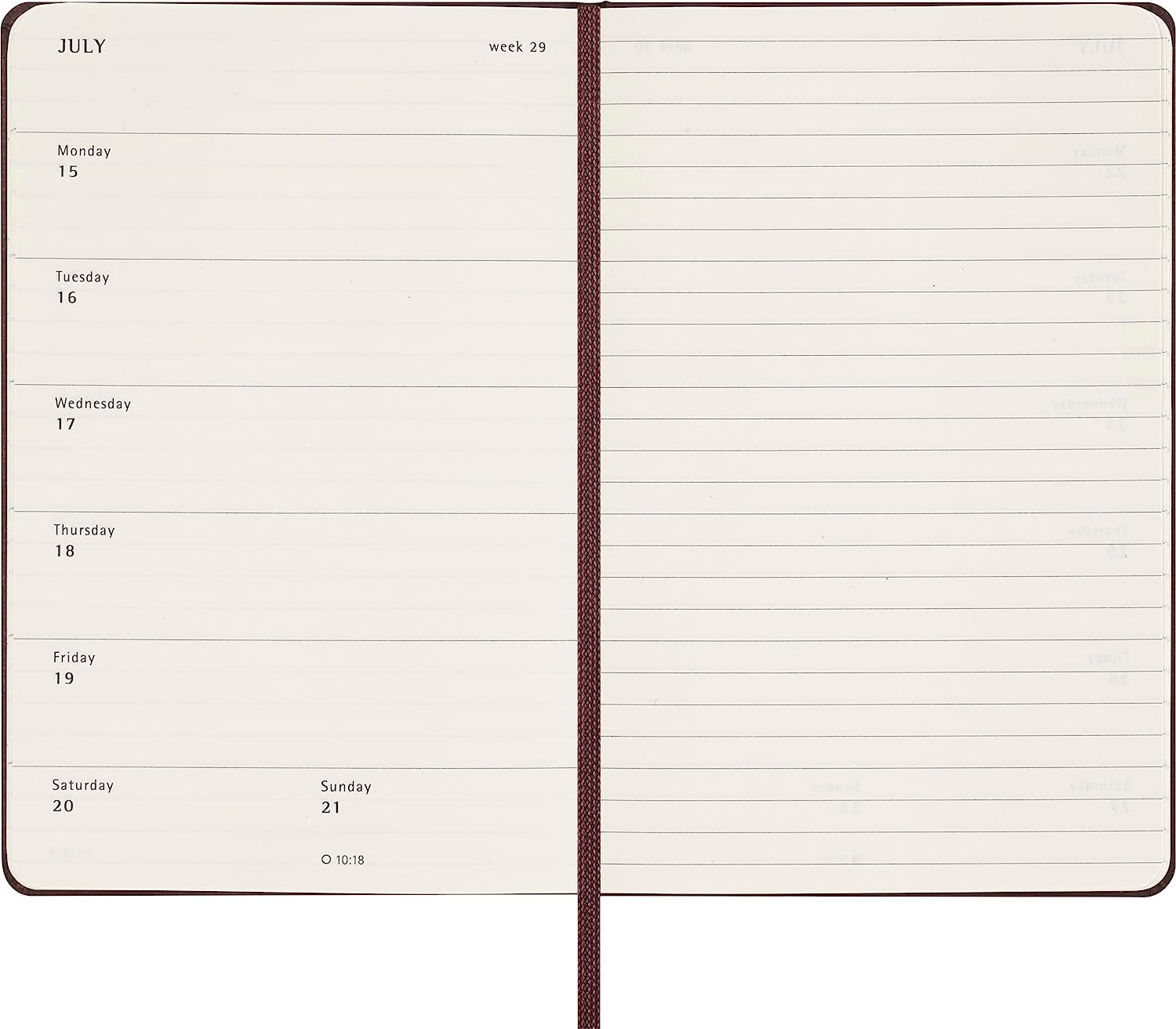 Agenda 2024 - 12-Months Weekly Planner - Pocket, Hard Cover - Burgundy Red | Moleskine - 2 | YEO