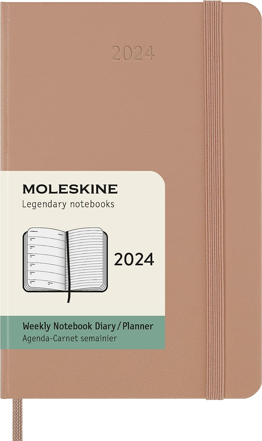 Agenda 2024 - 12-Months Weekly Planner - Pocket, Hard Cover - Sandy Brown | Moleskine