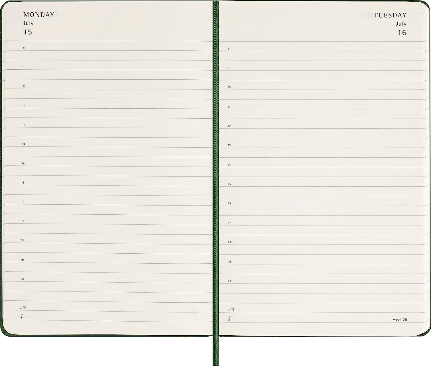 Agenda 2024 - 12-Months Daily Planner - Large, Hard Cover - Myrtle Green | Moleskine - 2 | YEO