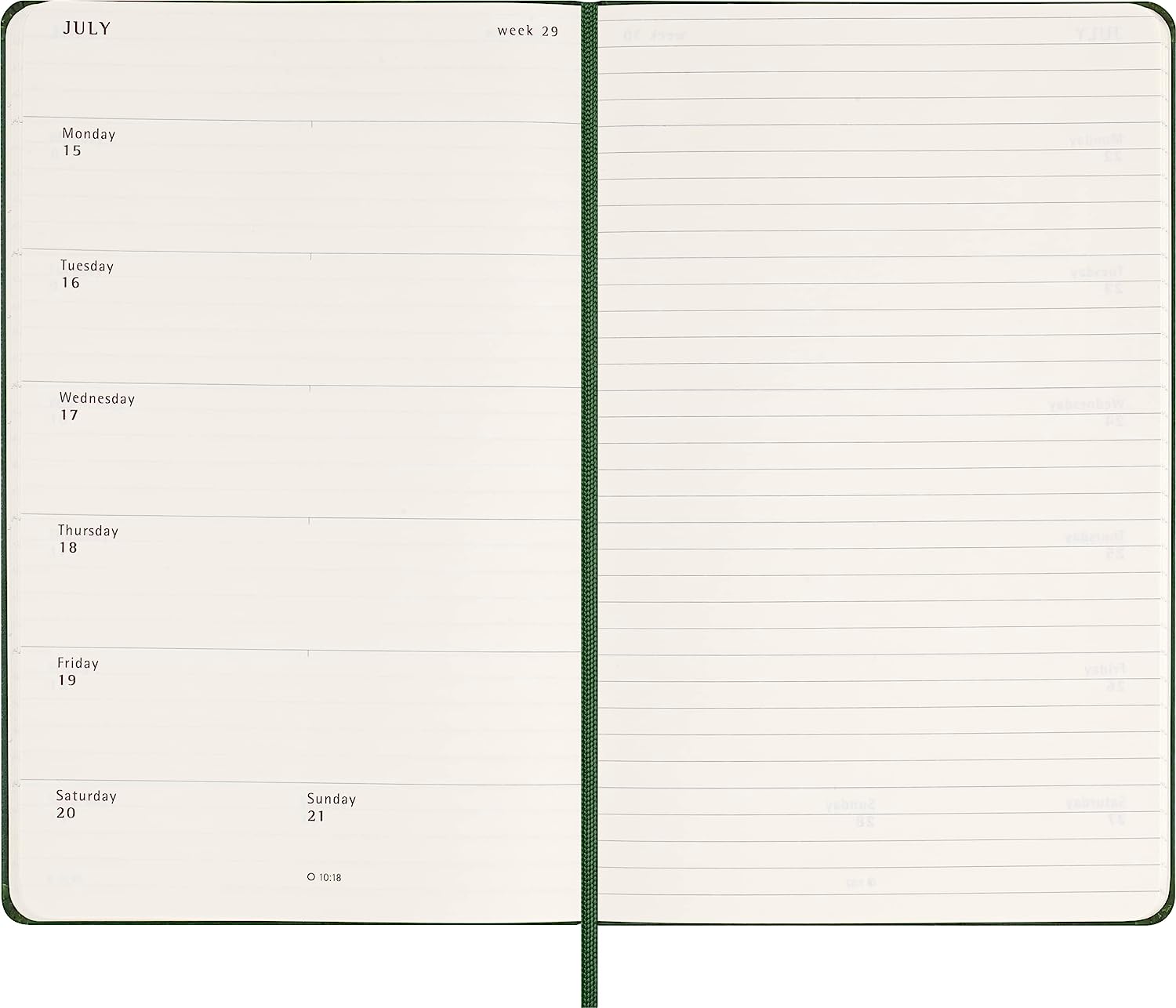 Agenda 2024 - 12-Months Weekly Planner - Large, Hard Cover - Myrtle Green | Moleskine - 2 | YEO