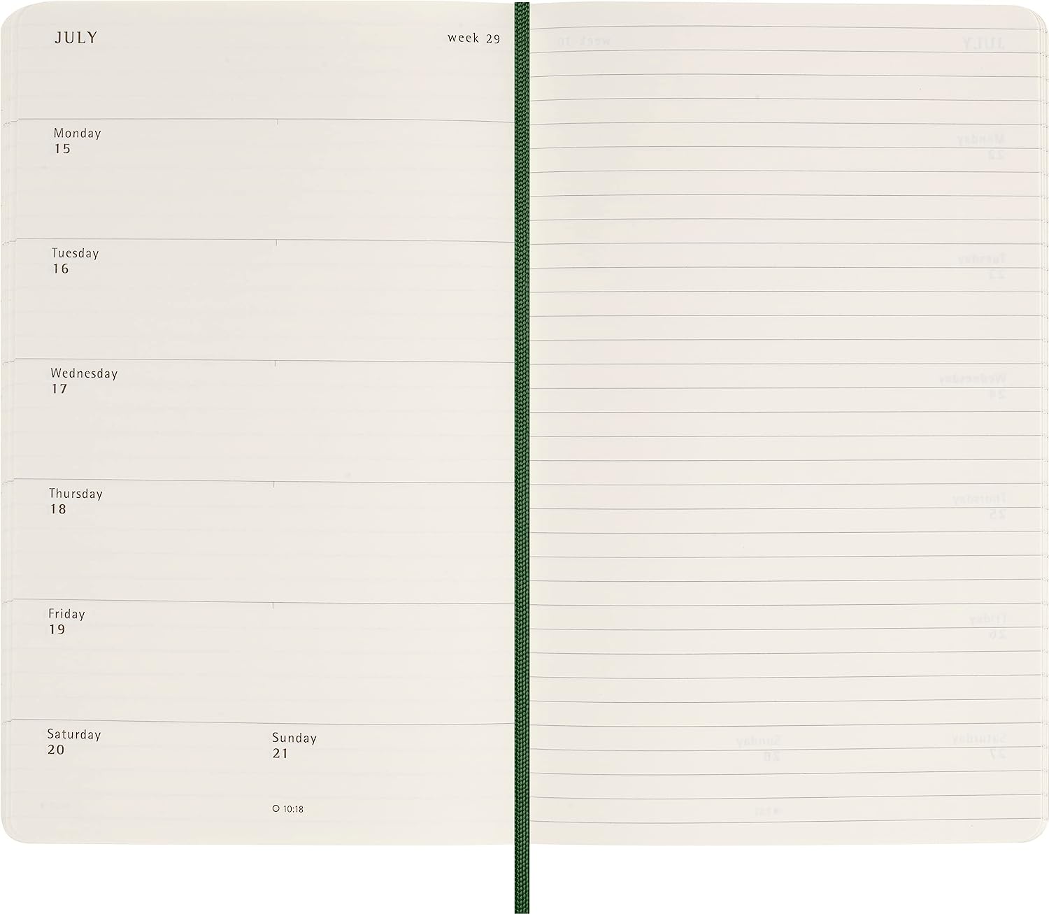 Agenda 2024 - 12-Months Weekly Planner - Large, Soft Cover - Myrtle Green | Moleskine - 2 | YEO