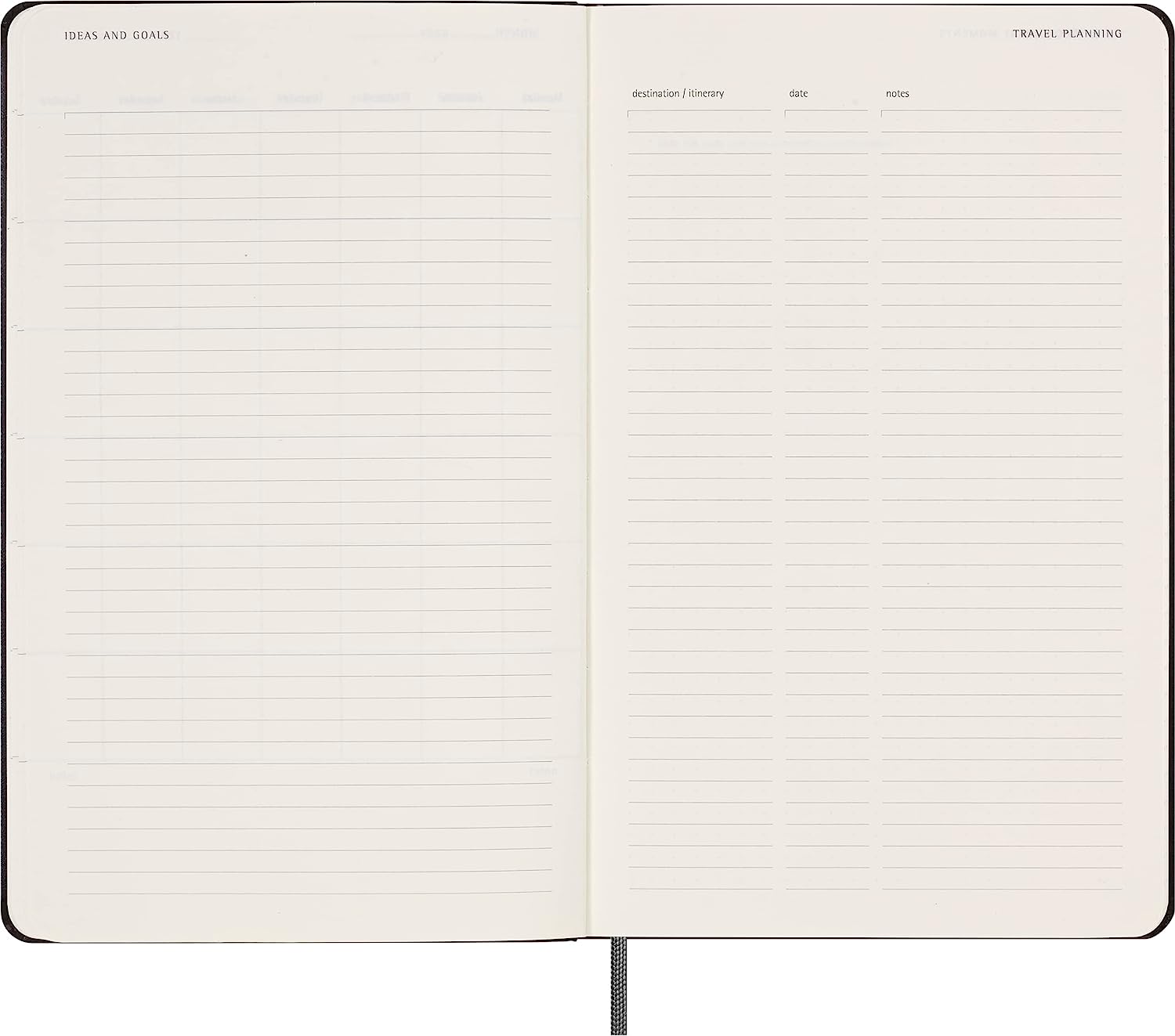 Agenda nedatata - 12-Month Weekly Planner - Large, Hard Cover - Black | Moleskine - 6 | YEO