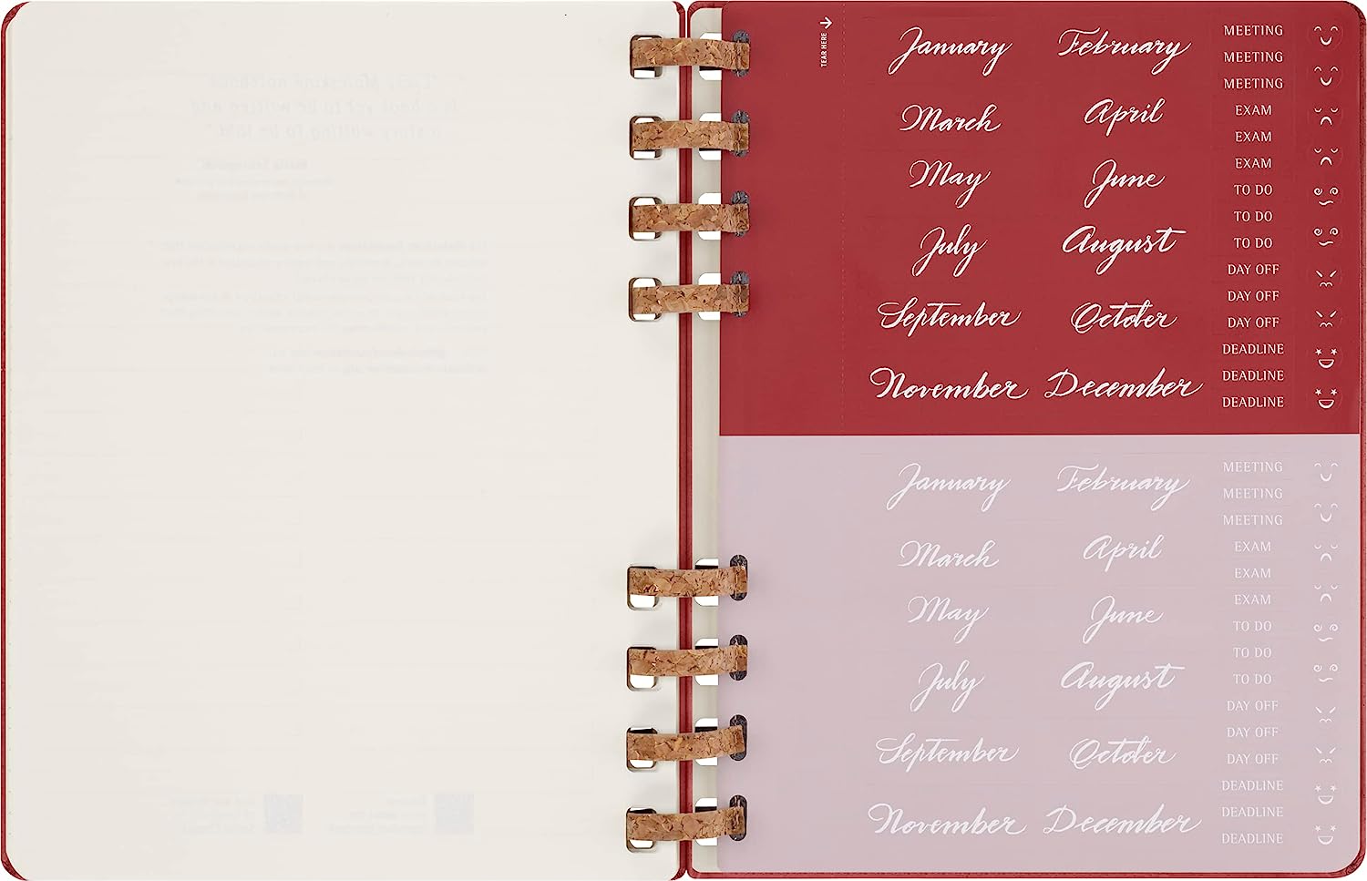 Agenda nedatata - Spiral Planner - XL, Hard Cover - Crush Cherry | Moleskine - 9 | YEO