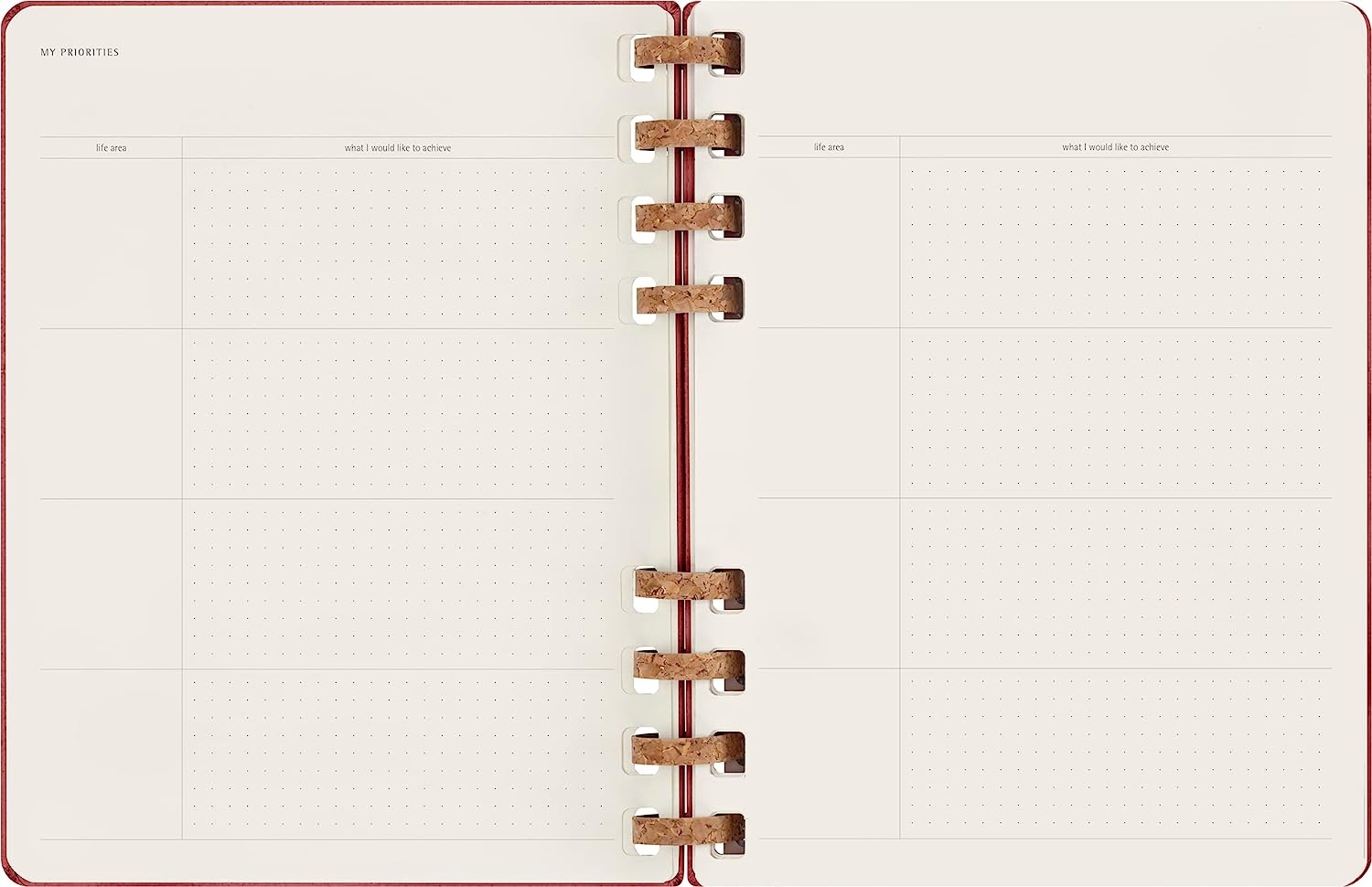 Agenda nedatata - Spiral Planner - XL, Hard Cover - Crush Cherry | Moleskine - 4 | YEO