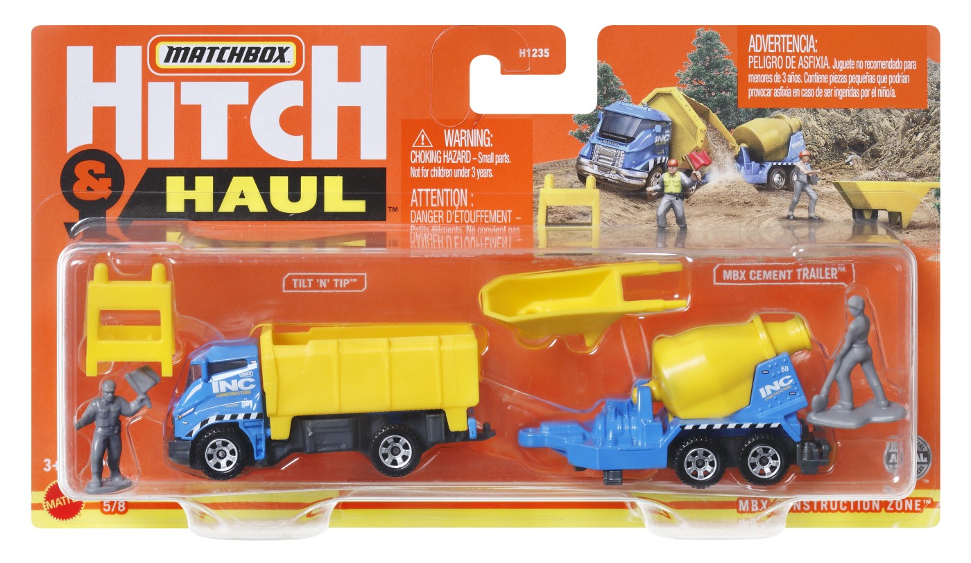 Set masinuta - Matchbox Hitch & Haul - MBX Construction Zone | Mattel