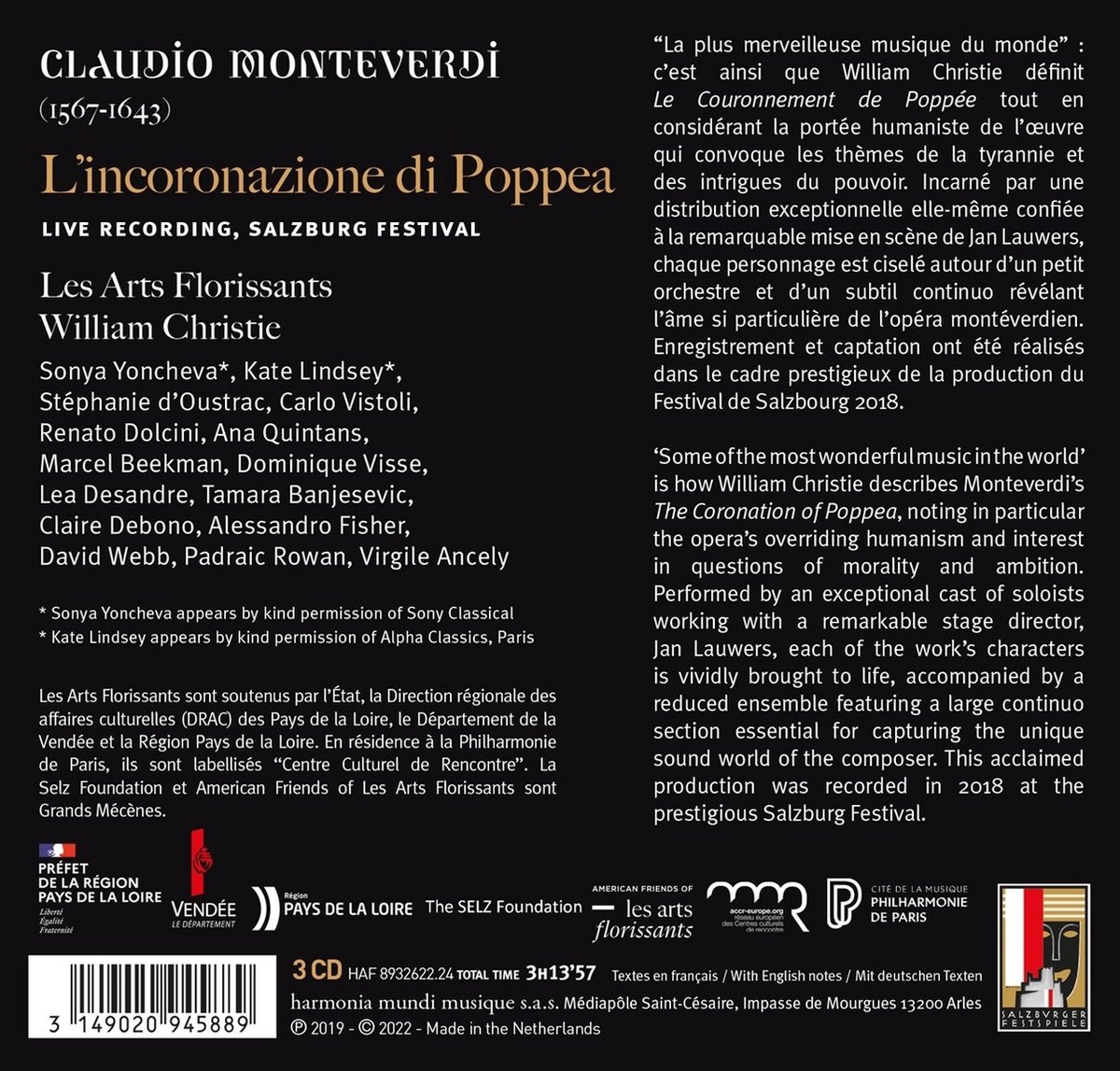 Monteverdi: L\'incoronazione di Poppea | Claudio Monteverdi, Les Arts Florissants, William Christie