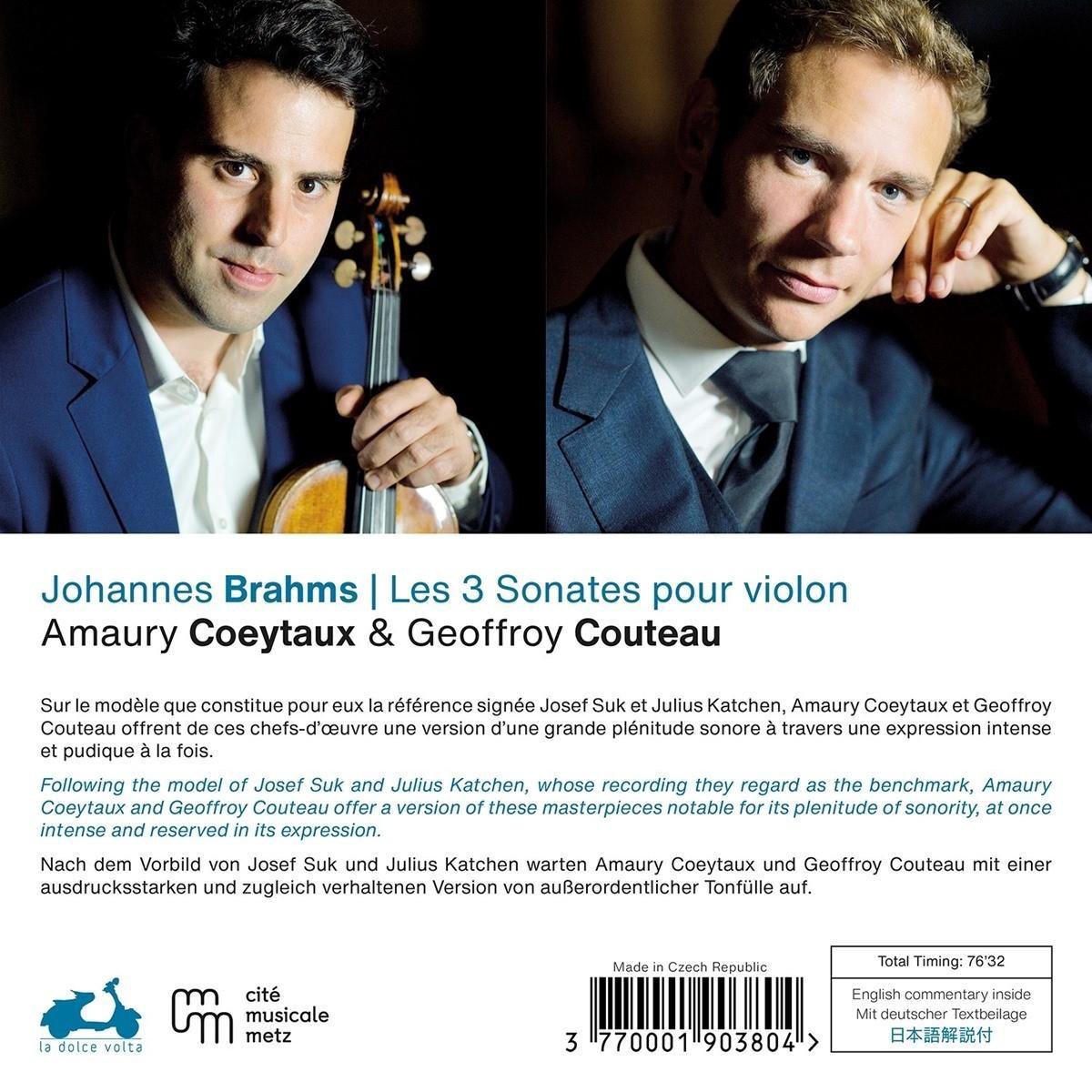 Brahms: The 3 Violin Sonatas | Johannes Brahms, Amaury Coeytaux, Geoffroy Couteau