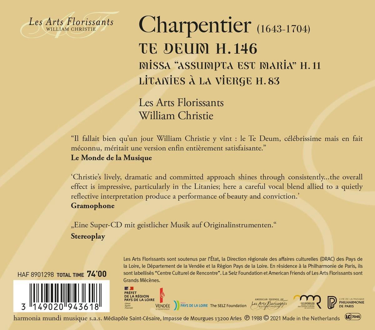 Charpentier: Te Deum H. 146 | Marc-Antoine Charpentier, Les Arts Florissants, William Christie