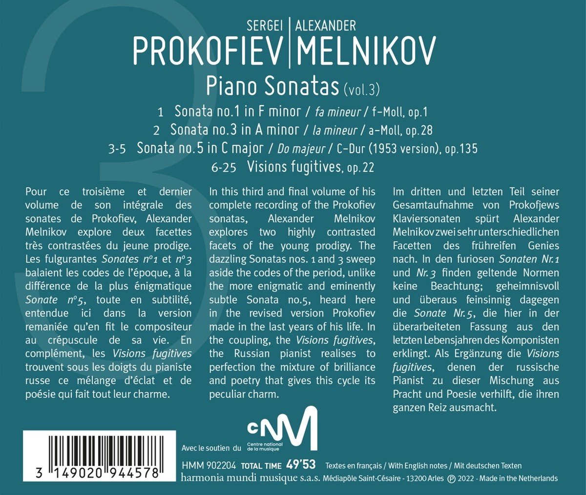 Prokofiev: Piano Sonatas Nos.1, 3 & 5. Visions Fugitives | Sergei Prokofiev, Alexander Melnikov