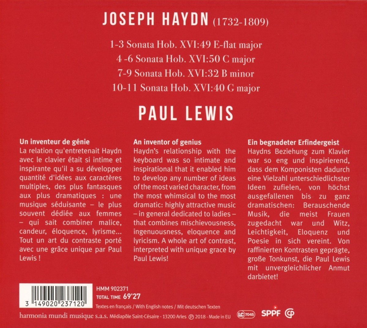 Haydn: Piano Sonatas Nos. 32, 40, 49 & 50 | Franz Joseph Haydn, Paul Lewis