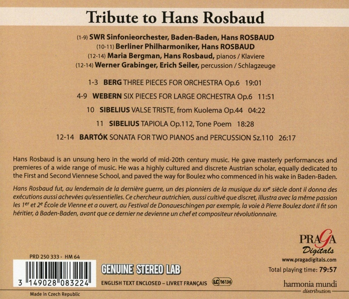 Tribute to Hans Rosbaud | Hans Rosbaud, SWR Orchestra Baden-Baden and Freiburg