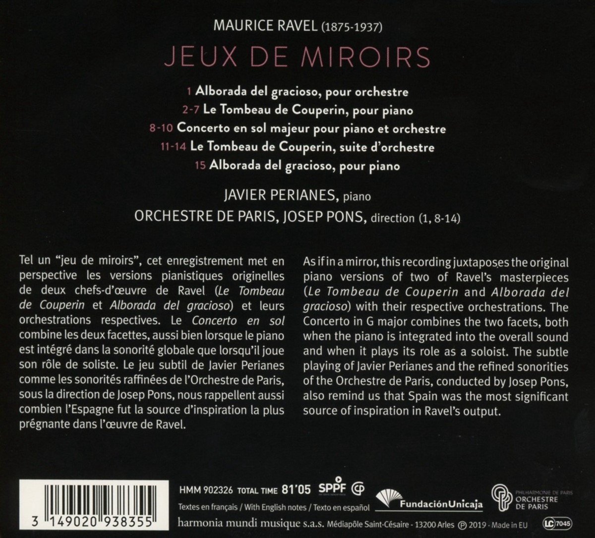 Ravel: Jeux de miroirs | Maurice Ravel, Orchestre de Paris, Javier Perianes