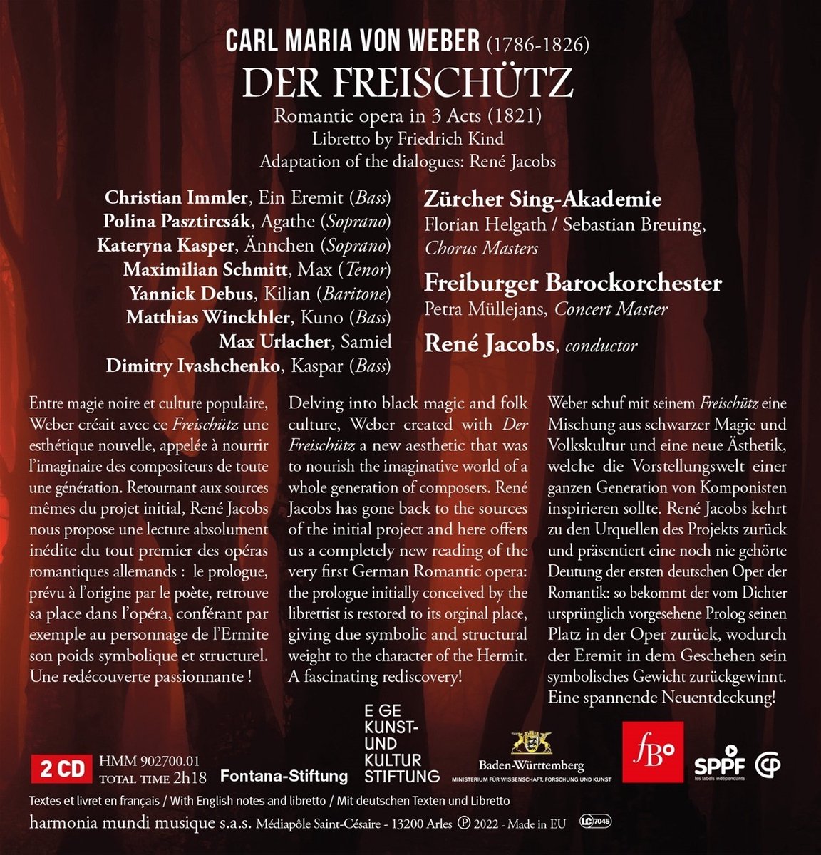 Weber: Der Freischutz | Carl Maria Von Weber, Rene Jacobs, Freiburger Barockorchester