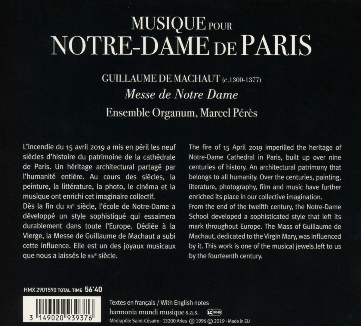 Musique pour Notre-Dame de Paris | Ensemble Organum, Marcel Peres, Guillaume De Machaut