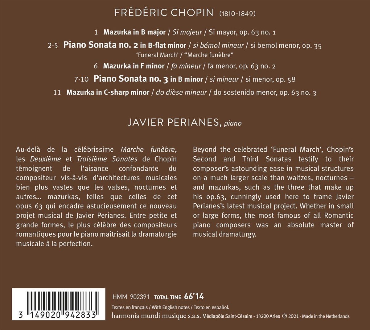 Chopin: Piano Sonatas No. 2 \'Funeral\' & No. 3 | Frederic Chopin, Javier Perianes