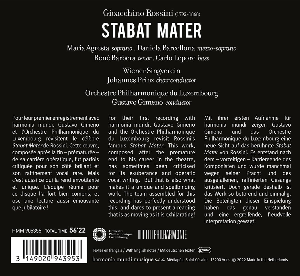 Rossini: Stabat Mater | Gioachino Rossini, Orchestre Philharmonique du Luxembourg