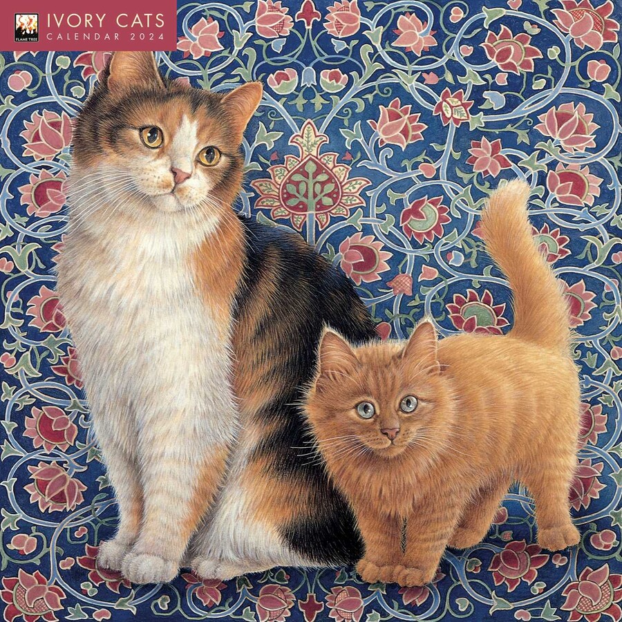 Calendar 2024 - Ivory Cats by Lesley Anne Ivory Wall Calendar | Flame Tree Publishing