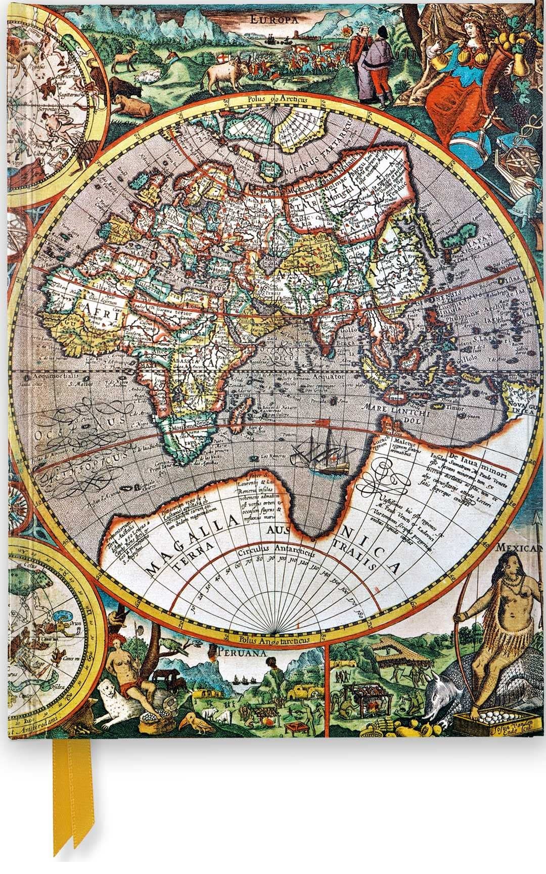 Jurnal Pieter Van Den Keere: Antique Map of the World | Flame Tree Studio