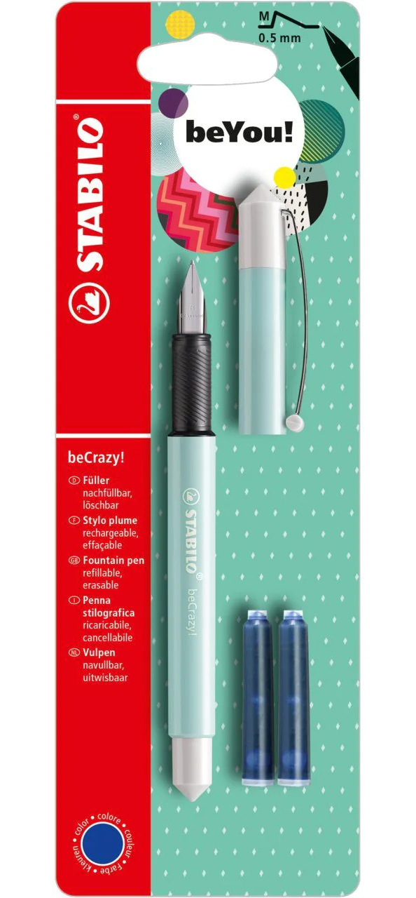 Stilou - beCrazy! - beYou!, pastel turcoaz, M, 0.5mm, cu rezerve | Stabilo - 1 | YEO