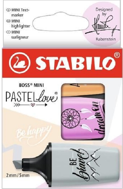 Set 3 mini textmarkere - Boss Mini Pastellove | Stabilo - 1 | YEO