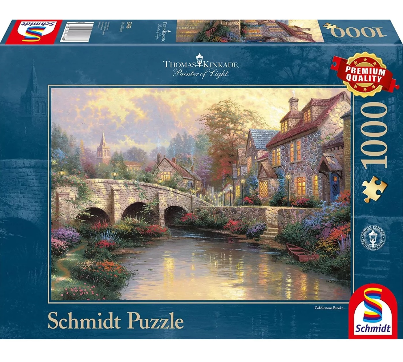 Puzzle 1000 piese - Thomas Kinkade - Cobblestone Brooke | Schmidt - 1 | YEO