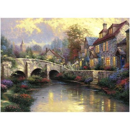 Puzzle 1000 piese - Thomas Kinkade - Cobblestone Brooke | Schmidt