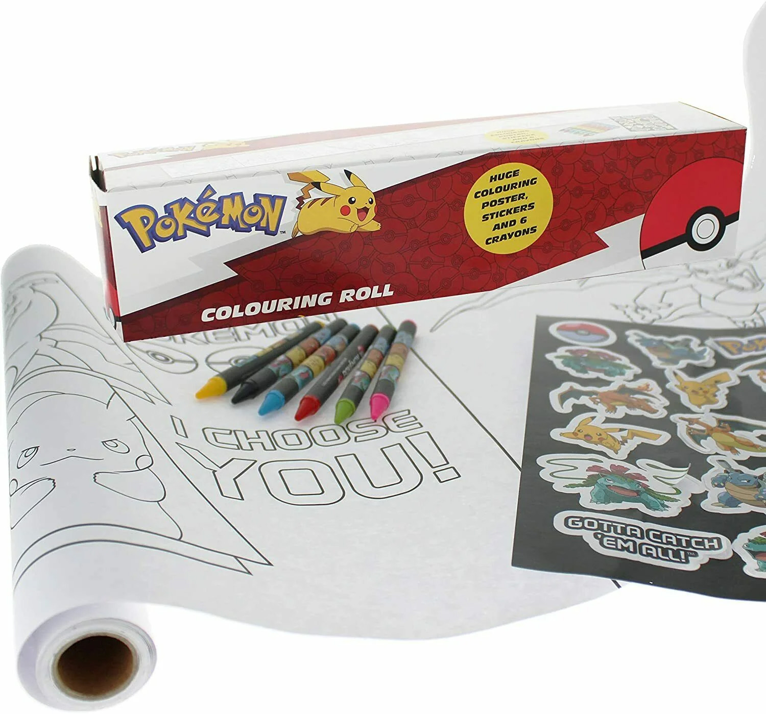 Set rola de colorat si creioane cerate - Pokemon Colouring Roll & Crayon | Blueprint Collections - 1 | YEO