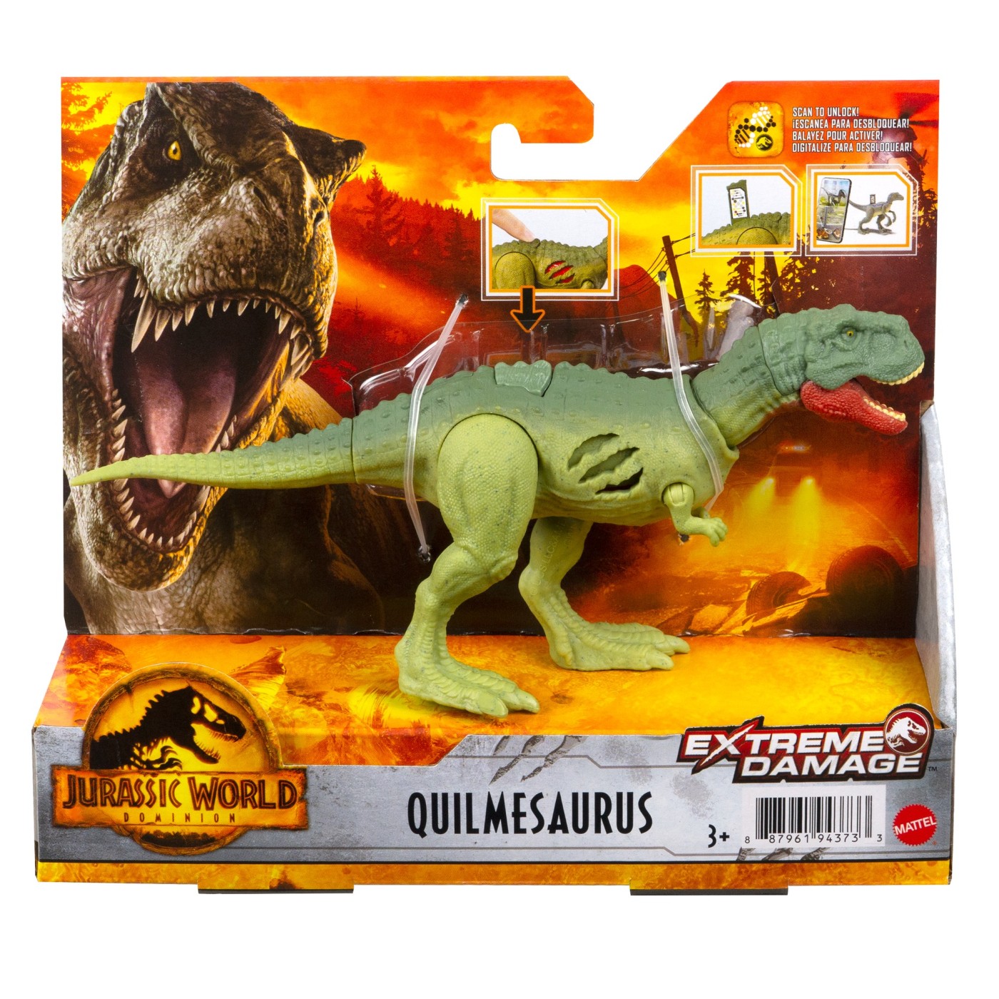 Figurina - Jurassic World Dominion - Extreme Damage: Quilmesaurus | Mattel