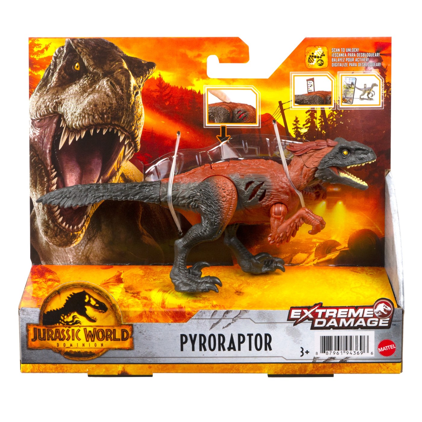 Figurina - Jurassic World Dominion - Extreme Damage: Pyroraptor | Mattel