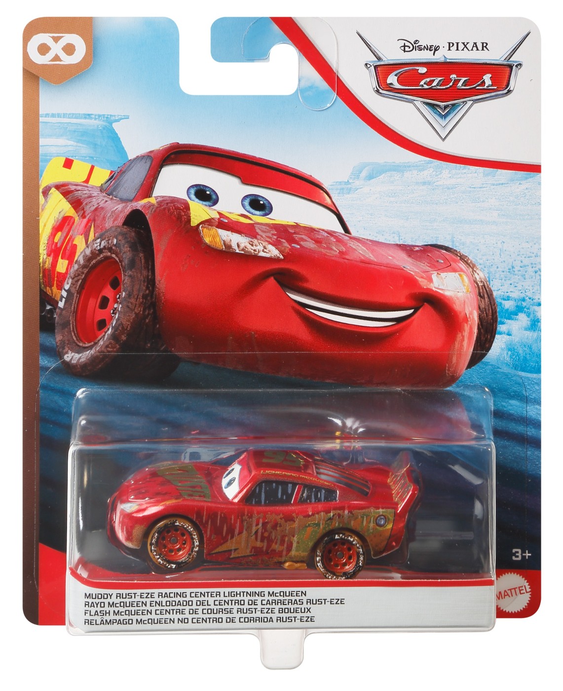 Masinuta - Disney Cars - Muddy Rust-Eze Racing Center Lightning McQueen | Mattel