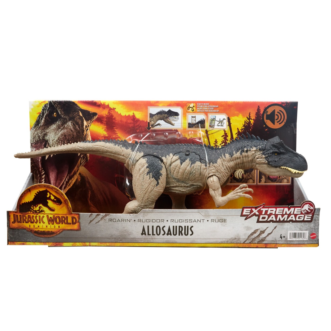 Figurina - Jurassic World Dominion - Extreme Damage: Allosaurus | Mattel