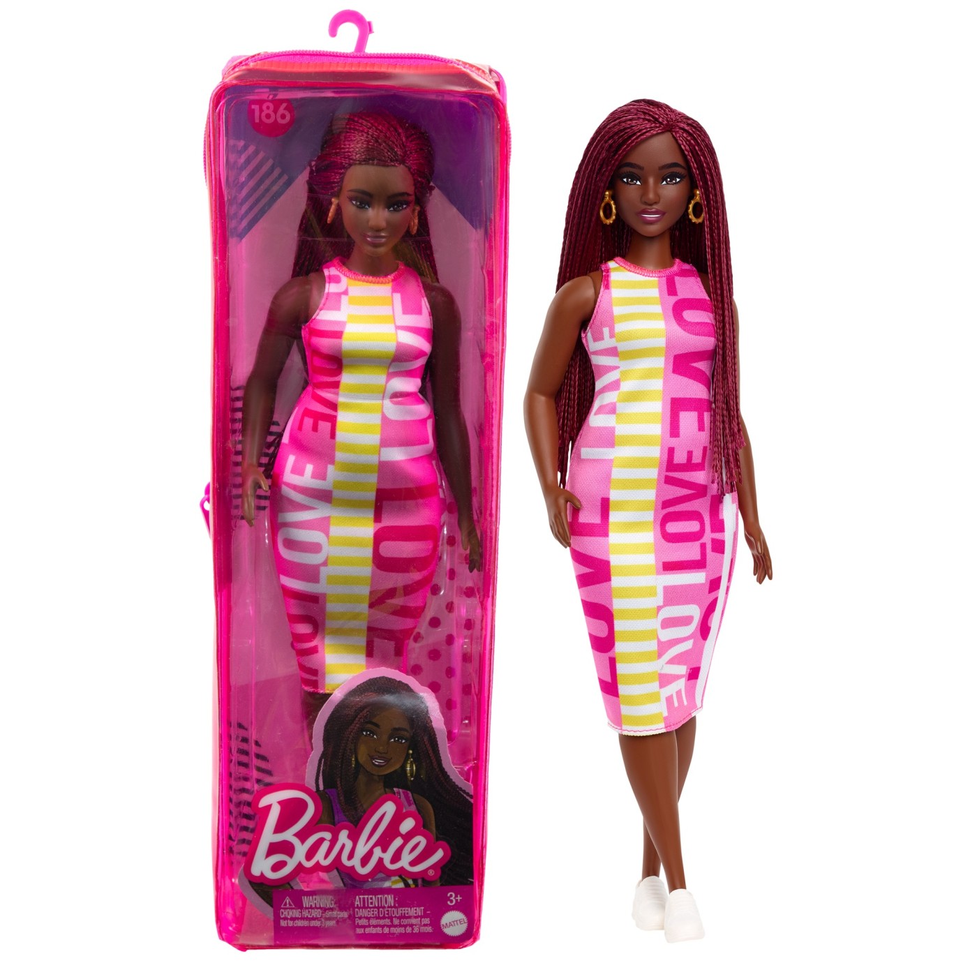 Papusa - Barbie Fashionistas - Creola cu rochita roz | Mattel - imagine 4