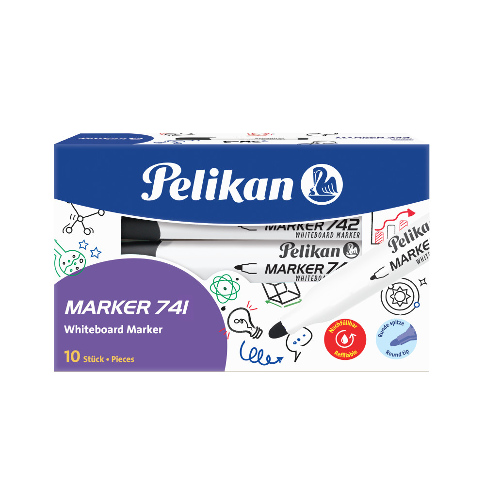 Marker - Whiteboard 741, negru, varf rotund | Herlitz