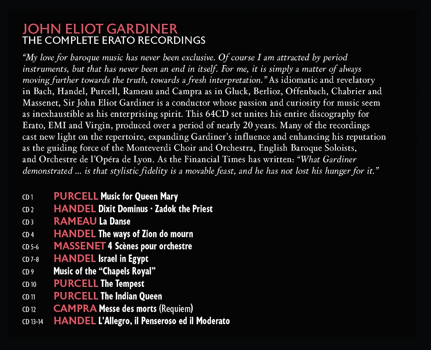 John Eliot Gardiner: The Complete Recordings On Erato | John Eliot Gardiner - 1 | YEO