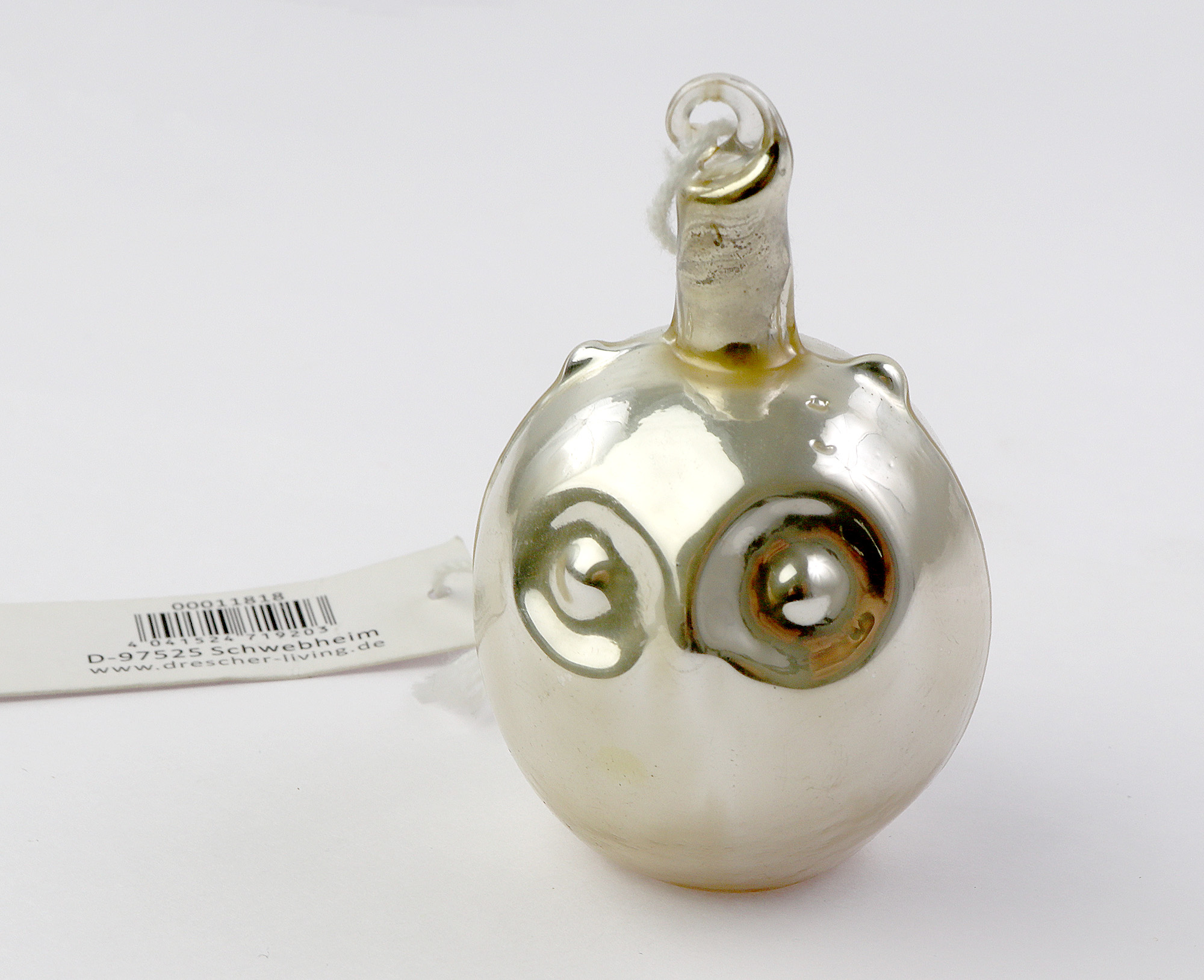 Glob Craciun - Glass Owl on String, 5cm | Drescher